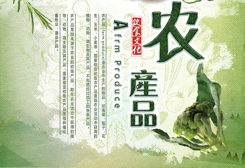 自然饋贈，綠色守護——初級農產品展板海報設計